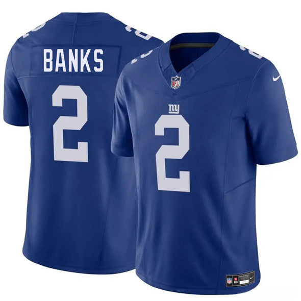 Deonte Banks New York Giants blue FUSE jersey