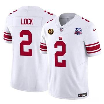 Drew Lock New York Giants white jersey