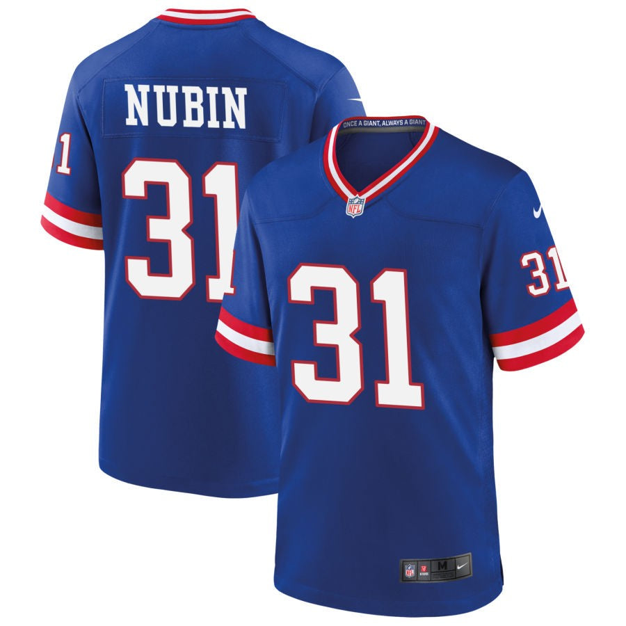 Tyler Nubin New York Giants royal Game jersey