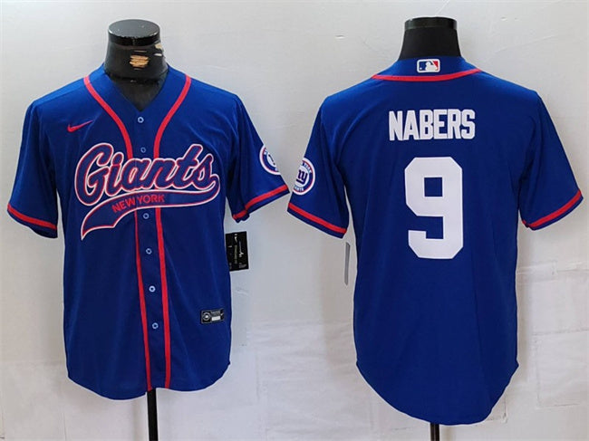 Malik Nabers New York Giants royal jersey