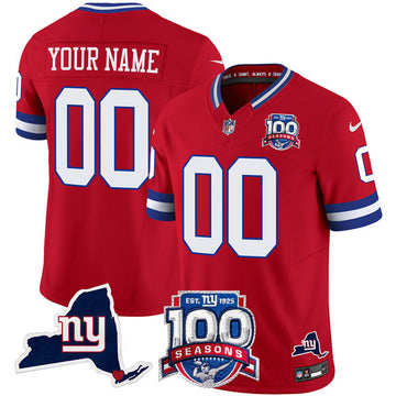 Custom New York Giants red jersey