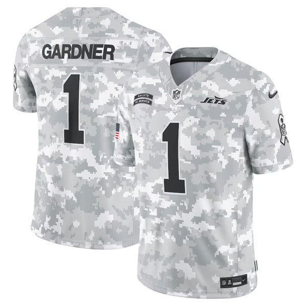 Sauce Gardner Arctic New York Jets camo Salute To Service jersey