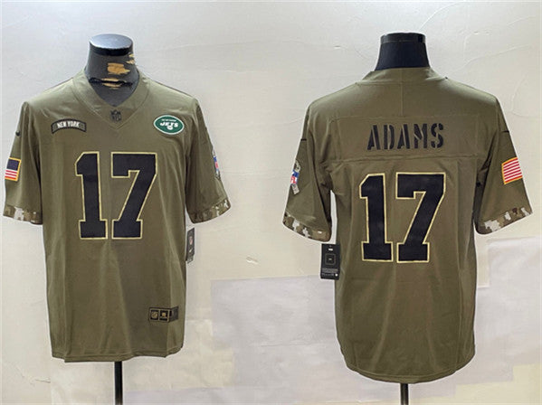 Davante Adams New York Jets olive Salute To Service jersey