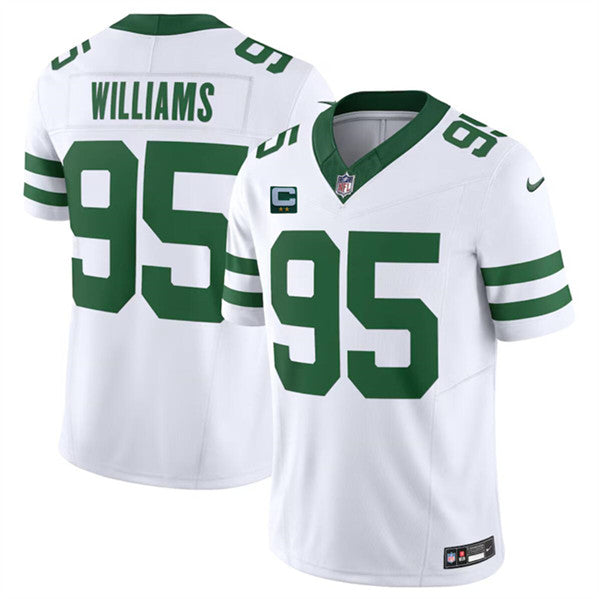 Quinnen Williams New York Jets white Throwback jersey