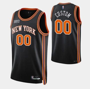 Custom New York Knicks black jersey