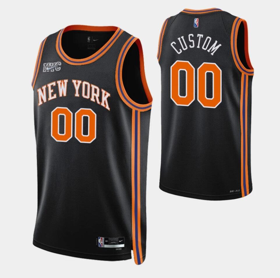 Custom New York Knicks black jersey