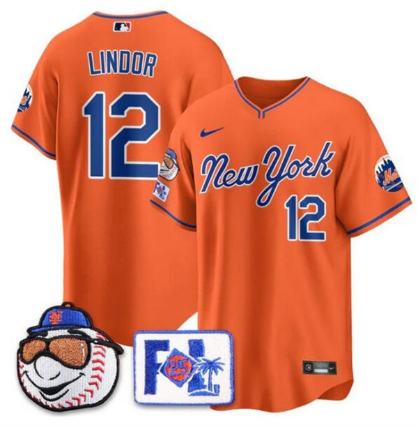 Francisco Lindor New York Mets orange jersey