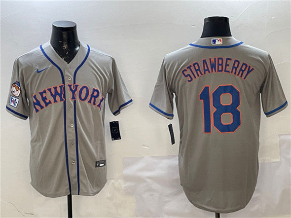 Darryl Strawberry New York Mets gray jersey