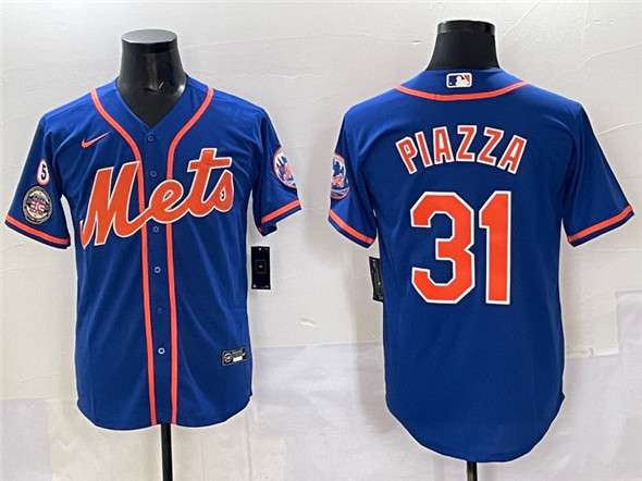 Mike Piazza New York Mets blue jersey