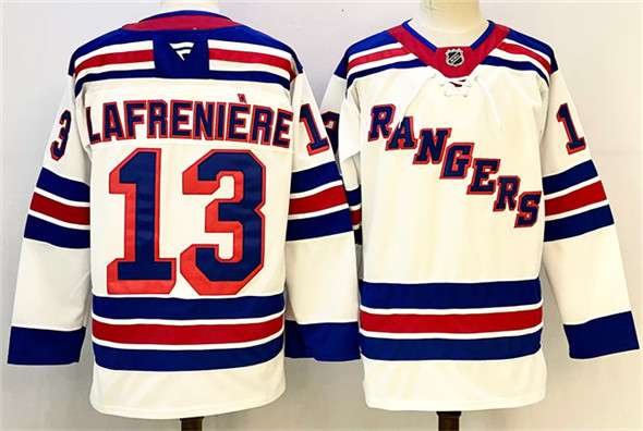 Alexis Lafreniere New York Rangers white Away jersey