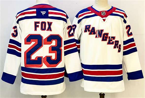 Adam Fox New York Rangers white Away jersey