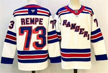 Matt Rempe New York Rangers white Away jersey