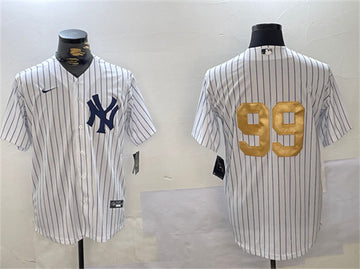 Aaron Judge New York Yankees white-gold jersey