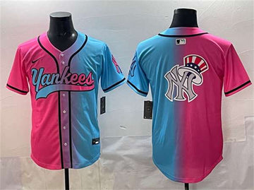 Team Big Logo New York Yankees pink-blue jersey
