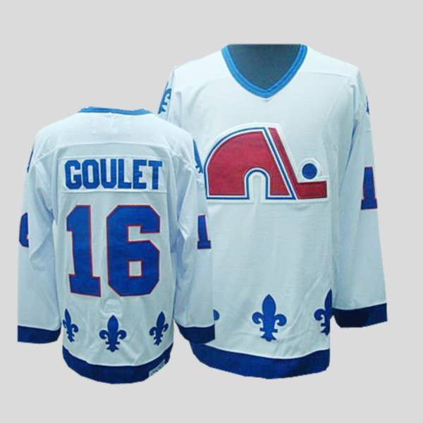 Michel Goulet CCM Colorado Avalanche white Throwback jersey