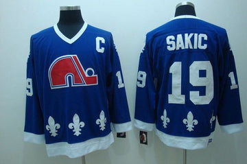 Joe Sakic CCM Colorado Avalanche blue Throwback jersey