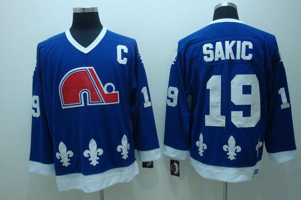 Joe Sakic CCM Colorado Avalanche blue Throwback jersey