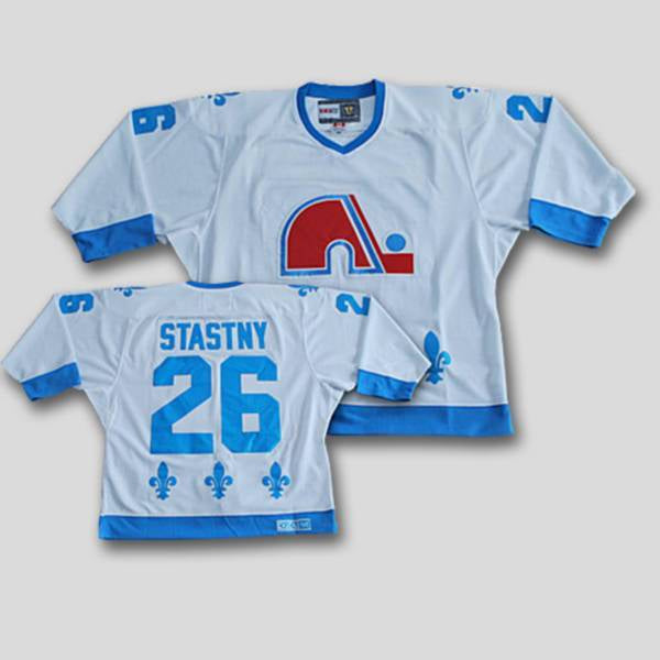 Peter Stastny CCM Colorado Avalanche white Throwback jersey