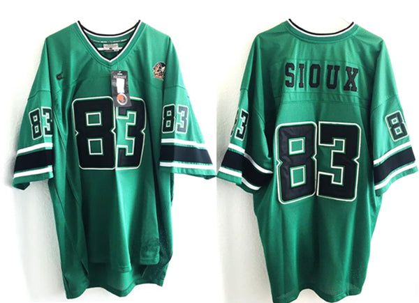 Custom North Dakota Fighting Sioux green jersey