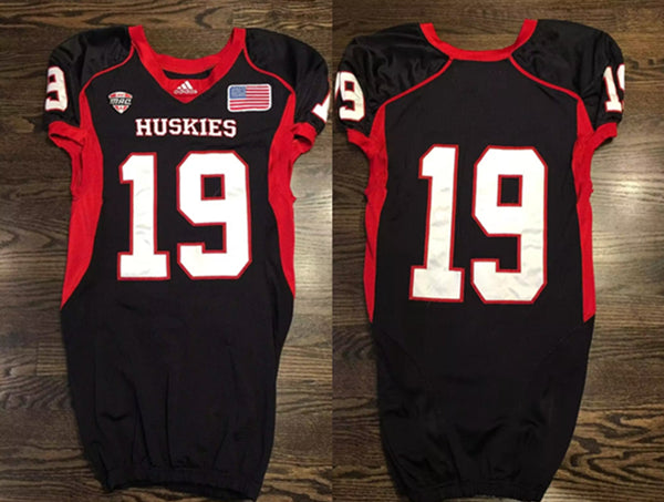 Custom Northern Illinois Huskies black jersey