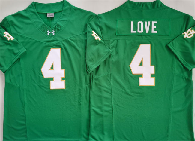 Jeremiyah Love Notre Dame Fighting Irish green jersey