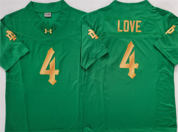 Jeremiyah Love Notre Dame Fighting Irish green jersey