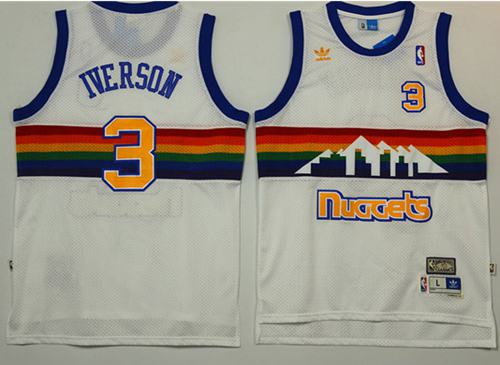 Allen Iverson Denver Nuggets white Throwback jersey
