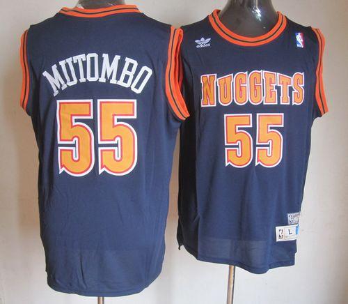 Dikembe Mutombo Denver Nuggets blue Throwback jersey