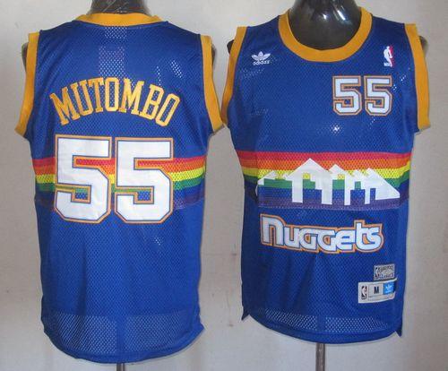Dikembe Mutombo Denver Nuggets blue Throwback jersey