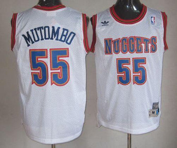 Dikembe Mutombo Denver Nuggets white Throwback jersey