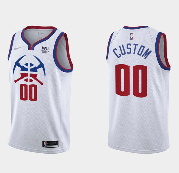 Custom Denver Nuggets white jersey