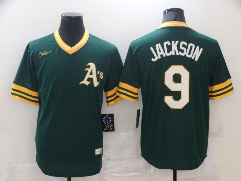 Reggie Jackson Oakland Athletics green jersey