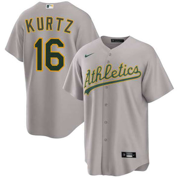 Nick Kurtz Oakland Athletics gray Away jersey