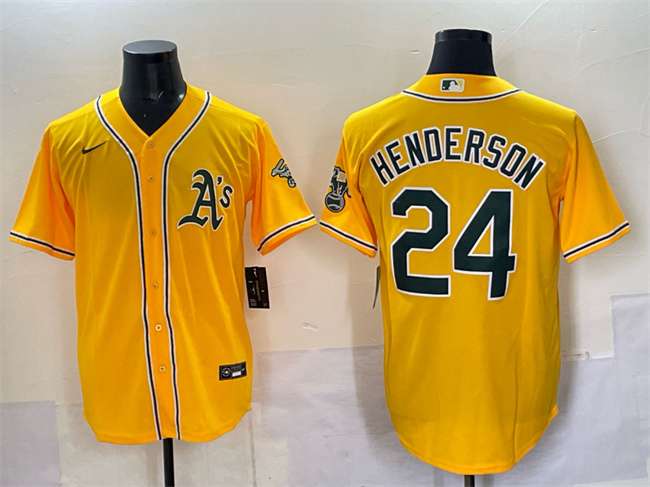 Rickey Henderson Oakland Athletics yellow jersey