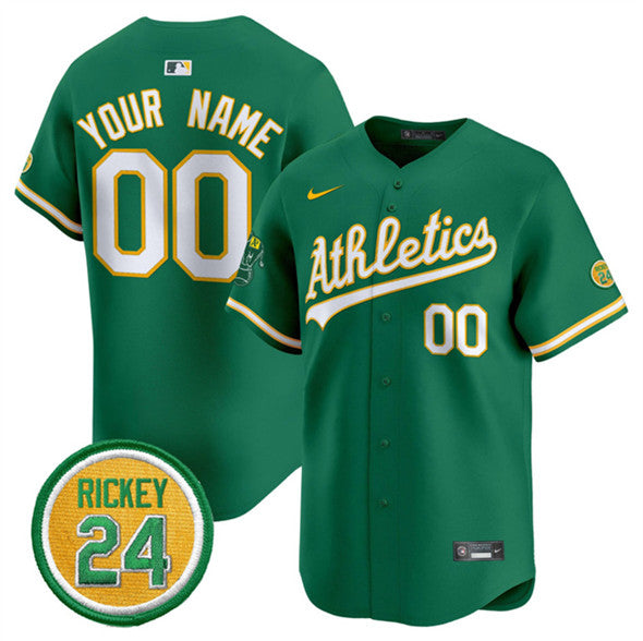 Custom Oakland Athletics green jersey