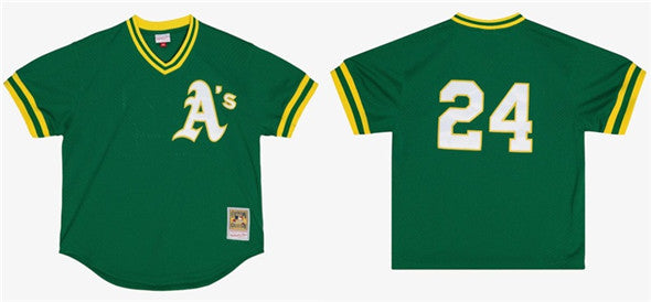 Custom Oakland Athletics green Throwback jersey
