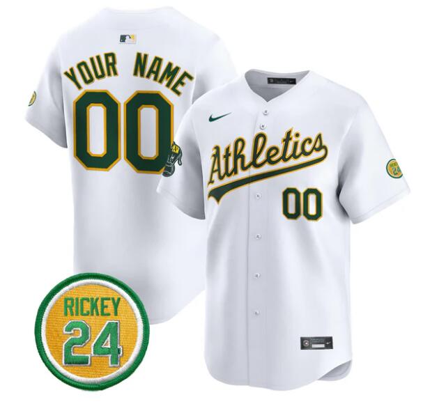 Custom Oakland Athletics white jersey