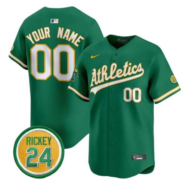 Custom Oakland Athletics green jersey