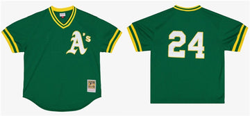 Custom Oakland Athletics green Throwback jersey