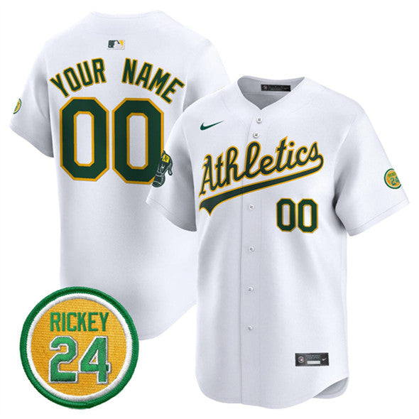 Custom Oakland Athletics white Home jersey
