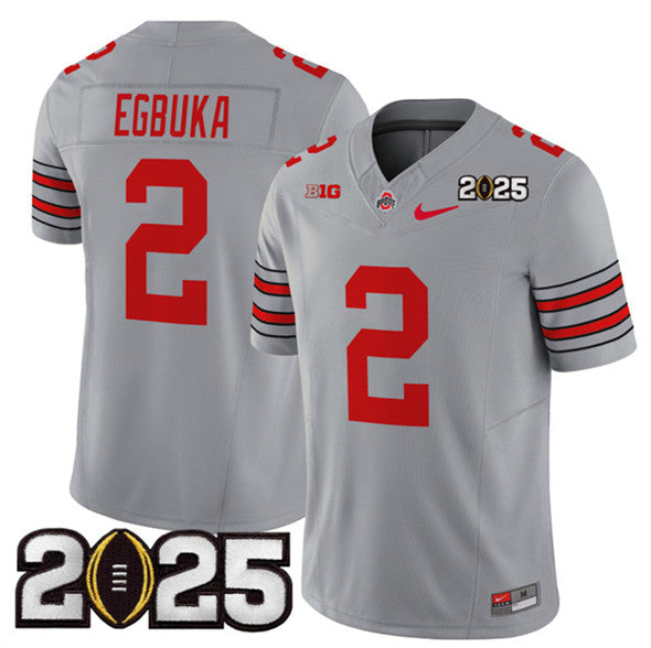 Emeka Egbuka Ohio State Buckeyes gray jersey