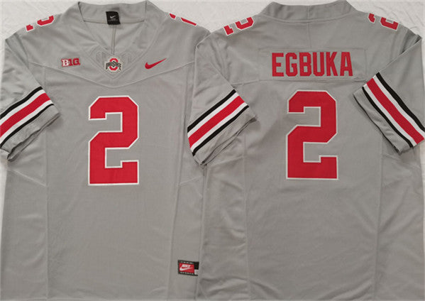 Emeka Egbuka Ohio State Buckeyes gray jersey