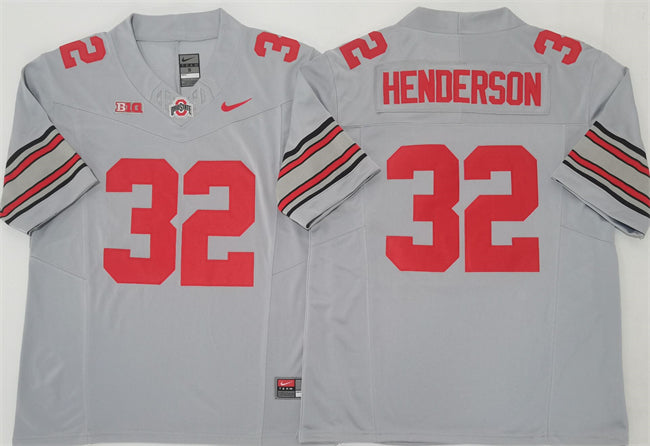 TreVeyon Henderson Ohio State Buckeyes gray jersey