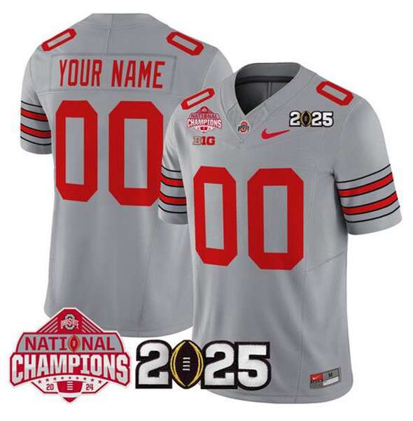 Custom Ohio State Buckeyes gray FUSE jersey