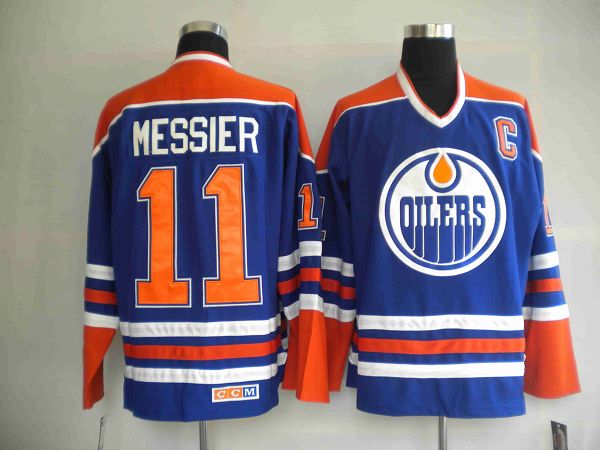 Mark Messier Edmonton Oilers blue jersey