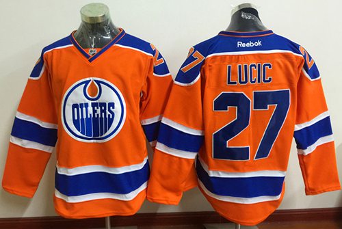 Milan Lucic Edmonton Oilers orange jersey