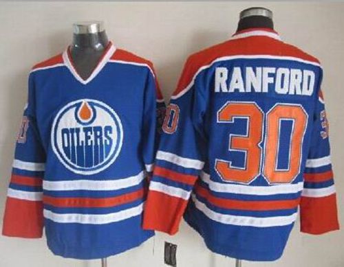 Bill Ranford Edmonton Oilers blue Throwback jersey