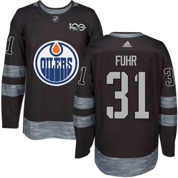 Grant Fuhr Edmonton Oilers black jersey