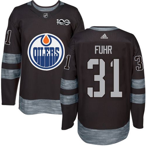 Grant Fuhr Edmonton Oilers black jersey