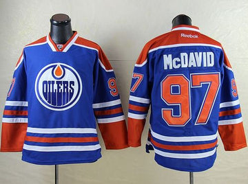 Connor McDavid Edmonton Oilers blue jersey